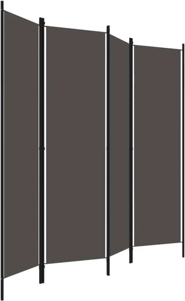 Alt view image 3 of 15 - vidaXL 4-Panel Room Divider Anthracite 78.7"x70.9"