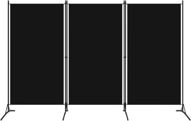 Main image of vidaXL 3-Panel Room Divider Black 102.4"x70.9"