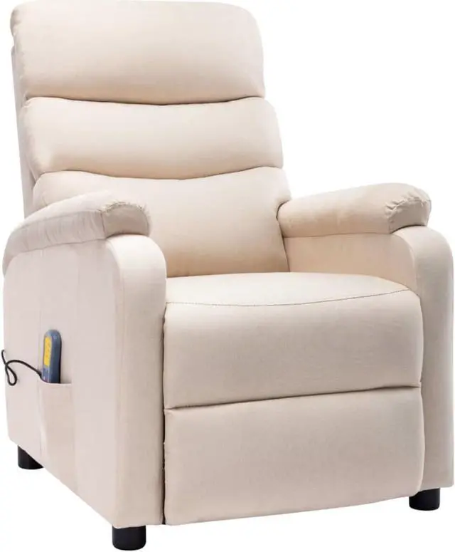 Alt view image 9 of 17 - vidaXL Massage Chair Electric Massaging Recliner Chair for Elderly Cream Fabric