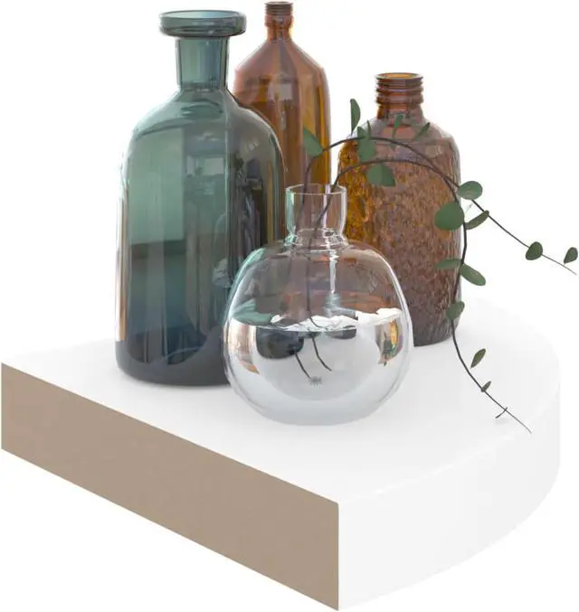 Alt view image 10 of 17 - vidaXL Wall Corner Shelf Floating Corner Shelf Display Shelf High Gloss White