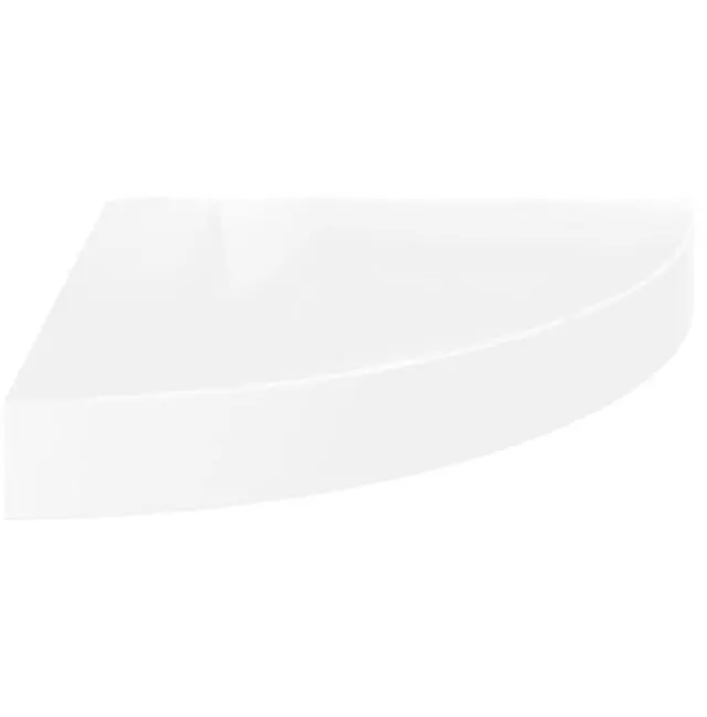 Alt view image 9 of 17 - vidaXL Wall Corner Shelf Floating Corner Shelf Display Shelf High Gloss White