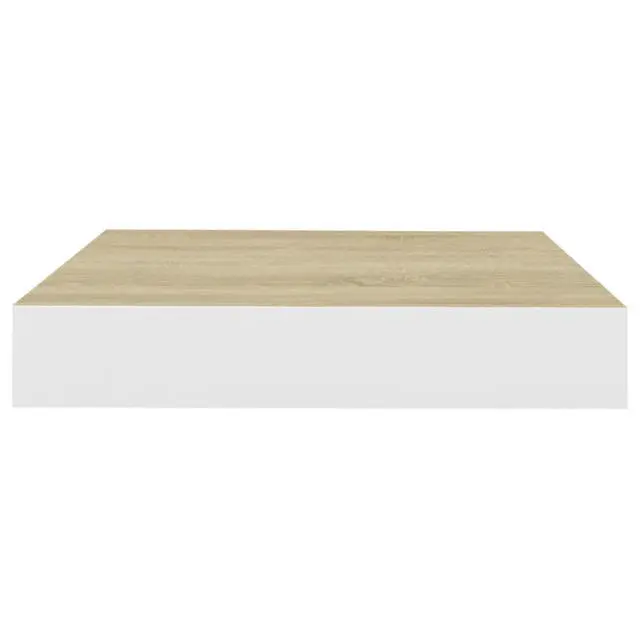 Alt view image 12 of 18 - vidaXL 4x Floating Wall Shelves Oak and White MDF Storage Display Organizer