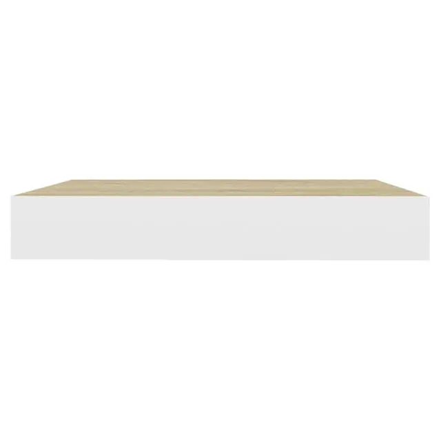 Alt view image 13 of 18 - vidaXL 4x Floating Wall Shelves Oak and White MDF Storage Display Organizer