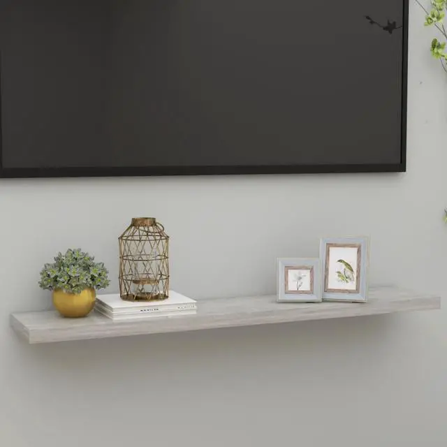 Alt view image 8 of 19 - vidaXL Floating Wall Shelf Concrete Gray MDF Hanging Storage Display Organizer