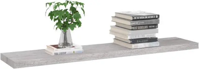 Alt view image 10 of 19 - vidaXL Floating Wall Shelf Concrete Gray MDF Hanging Storage Display Organizer