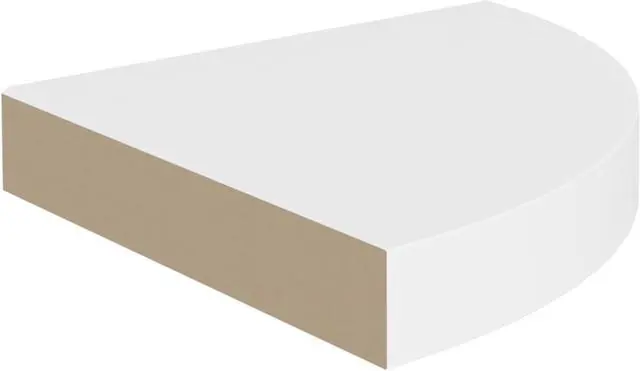 Alt view image 11 of 17 - vidaXL Wall Corner Shelf Floating Corner Shelf Display Shelf Oak and White MDF