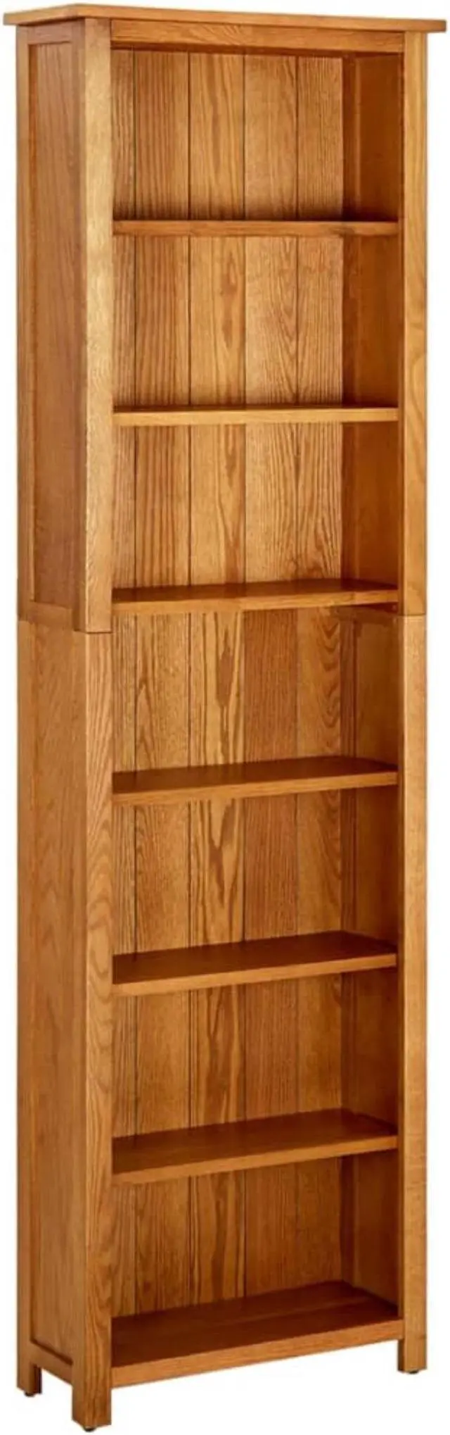 Main image of vidaXL 7-Tier Bookcase 23.6"x8.6"x78.7" Solid Oak Wood