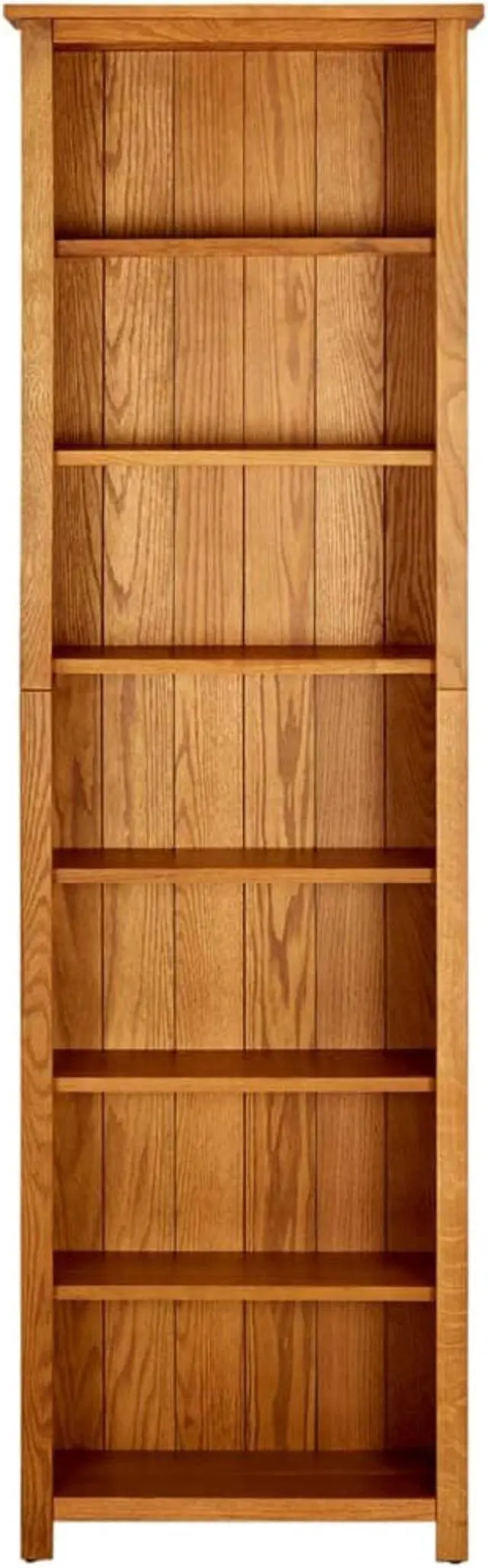 Alt view image 2 of 17 - vidaXL 7-Tier Bookcase 23.6"x8.6"x78.7" Solid Oak Wood