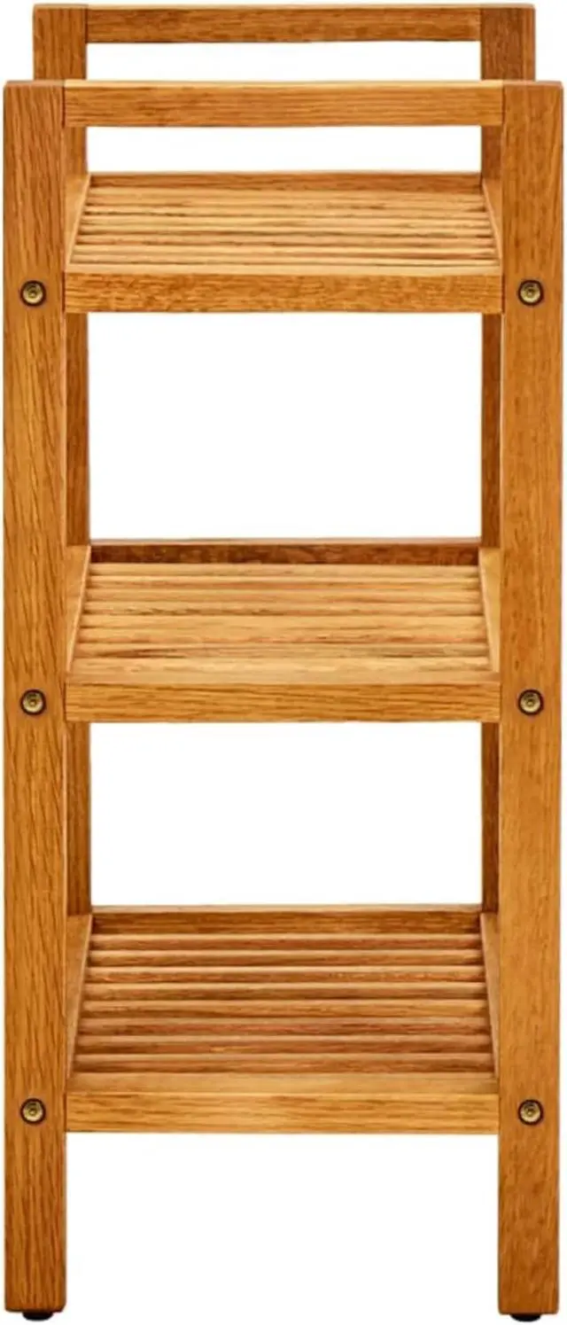 Alt view image 3 of 11 - vidaXL Shoe Rack with 3 Shelves 19.6"x10.6"x23.6" Solid Oak Wood