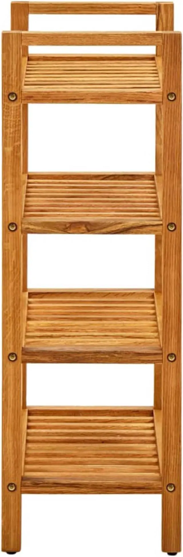 Alt view image 3 of 13 - vidaXL Shoe Rack with 4 Shelves 19.6"x10.6"x31.4" Solid Oak Wood