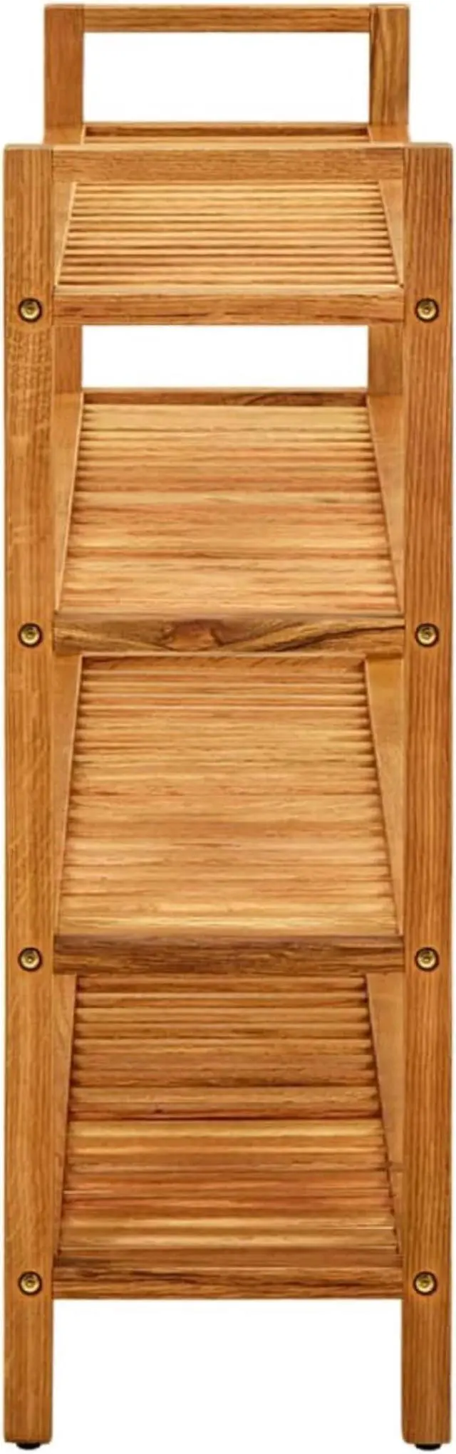 Alt view image 3 of 13 - vidaXL Shoe Rack with 4 Shelves 39.3"x10.6"x31.4" Solid Oak Wood