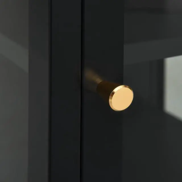 Alt view image 10 of 16 - vidaXL Sideboard Side Table with Adjustable Shelf and Feet Black Steel and Glass