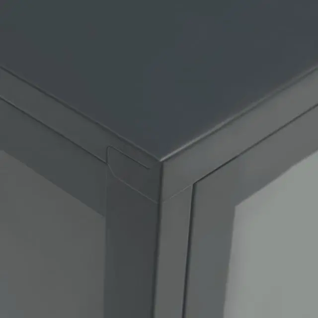 Alt view image 11 of 17 - vidaXL Sideboard Anthracite 27.6" Steel and Glass Storage Cabinet Furniture