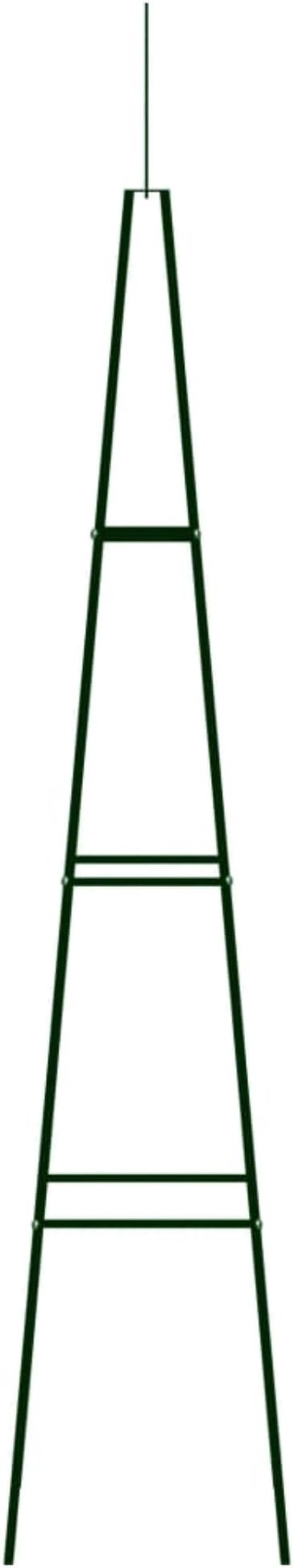 Alt view image 3 of 10 - vidaXL Garden Climbing Plant Racks 2 pcs Dark Green 13.8"x13.8"x76.8" Iron