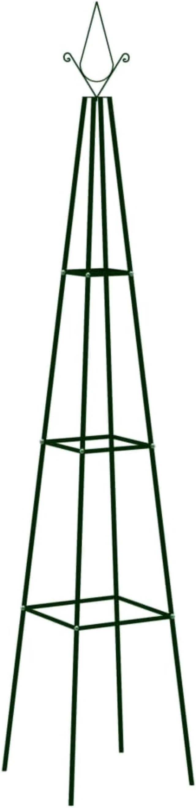 Main image of vidaXL Garden Climbing Plant Racks 2 pcs Dark Green 13.8"x13.8"x76.8" Iron