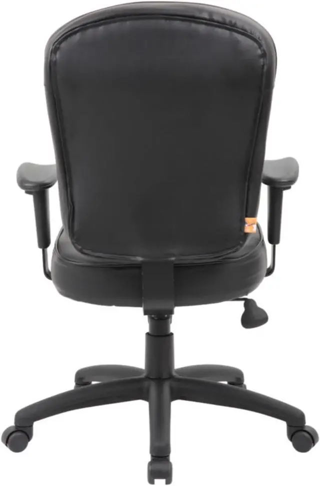 Alt view image 6 of 7 - Boss Black Leather Task Chair W/ Adjustable Arms