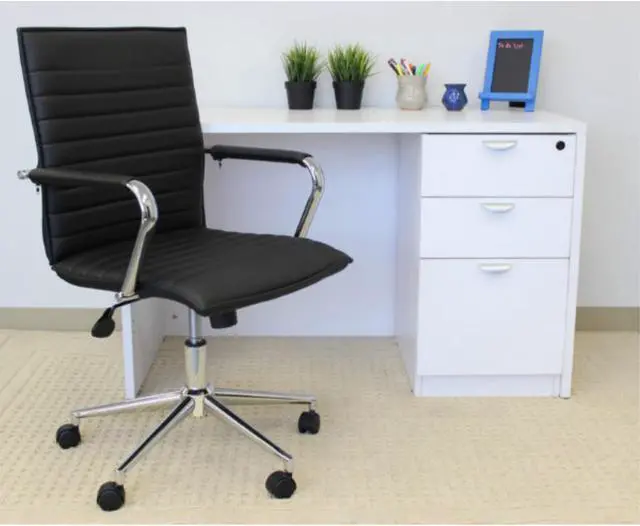 Alt view image 4 of 7 - Boss Black Vinyl Hospitality Chair