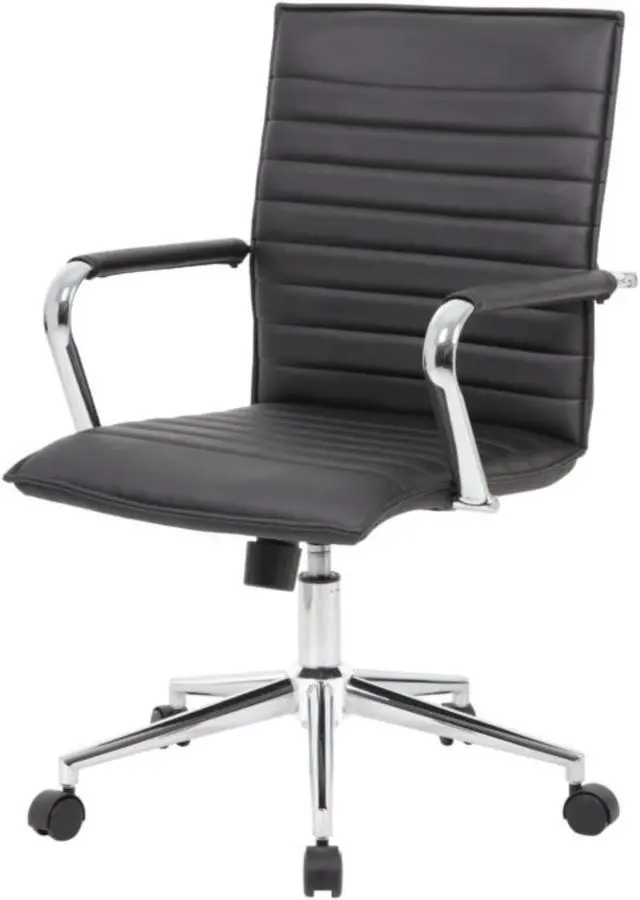 Alt view image 5 of 7 - Boss Black Vinyl Hospitality Chair