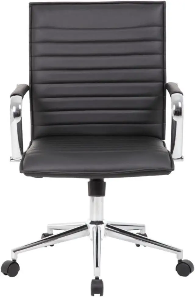 Alt view image 6 of 7 - Boss Black Vinyl Hospitality Chair