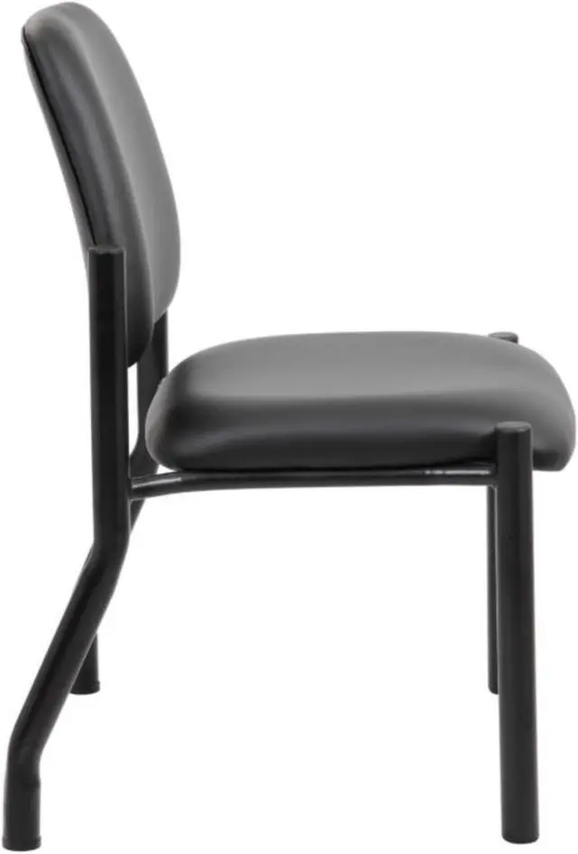 Alt view image 10 of 13 - Boss Antimicrobial Armless Guest Chair, 300 lb. Weight Capacity