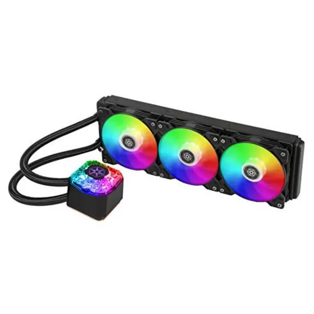 Alt view image 2 of 7 - silverstone icegem 360, 360mm argb aio liquid cooler with 3 x 120mm argb fans, threadripper tr4, sst-ig360-argb