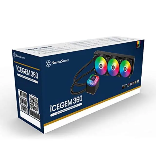 Alt view image 3 of 7 - silverstone icegem 360, 360mm argb aio liquid cooler with 3 x 120mm argb fans, threadripper tr4, sst-ig360-argb