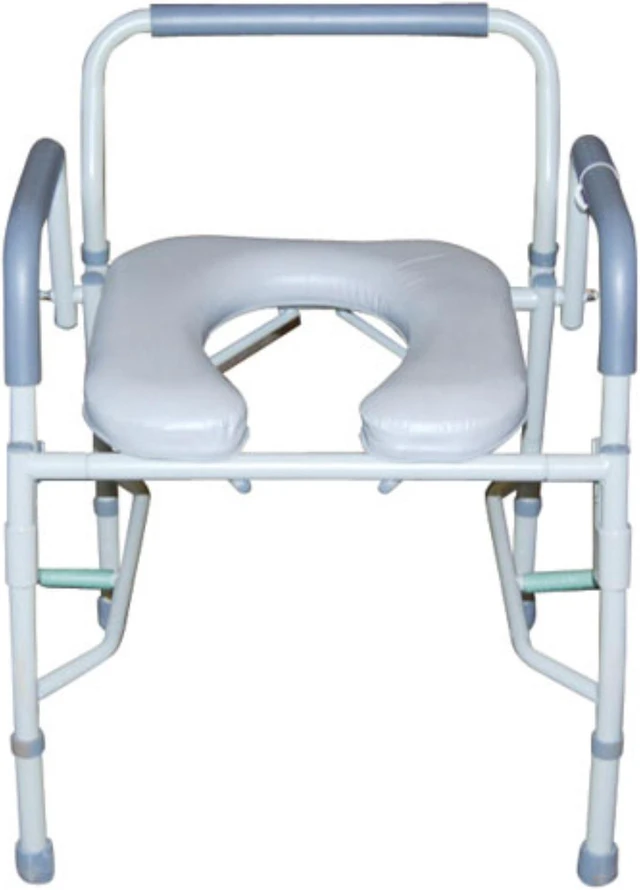 Steel Drop Arm Bedside Commode With Padded Seat & Arms - Newegg.com