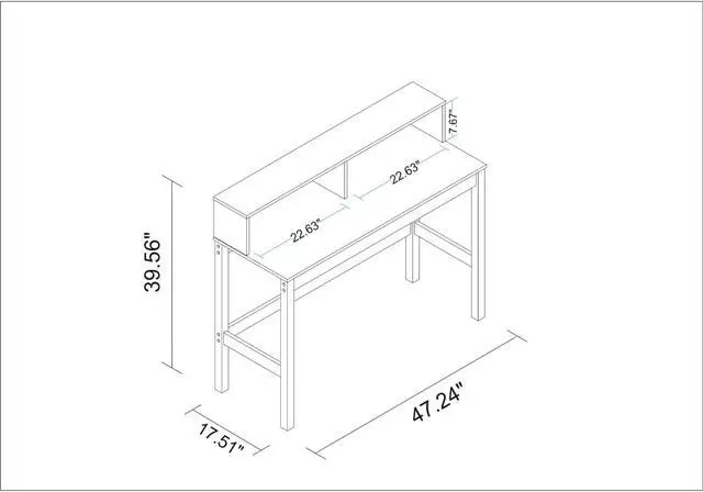 Alt view image 3 of 13 - Bowery Desk with 0 Shelves in Black and Oak