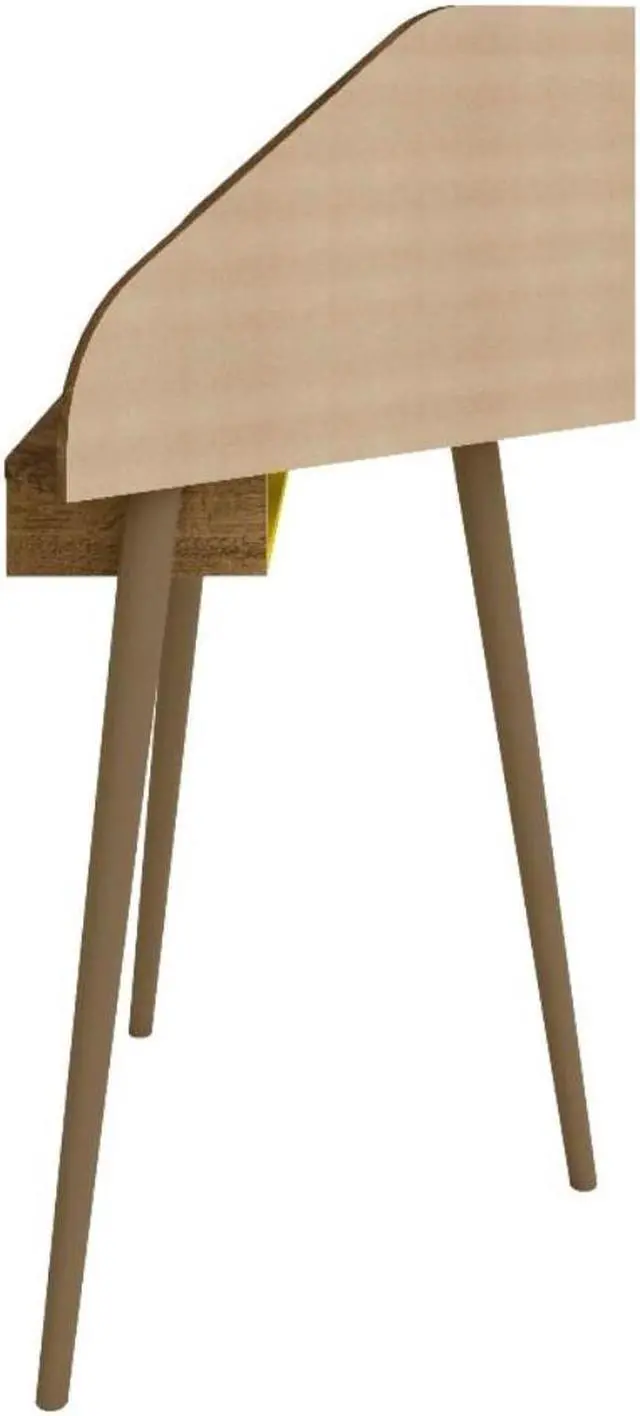 Alt view image 11 of 18 - Bradley Corner Desk with Keyboard Shelf in Rustic Brown and Yellow
