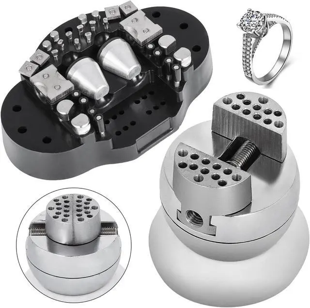 Alt view image 2 of 5 - VEVOR Ball Vise Engraving 3" With 30pcs Attachment Jewelry Setting Tool Stone Setting