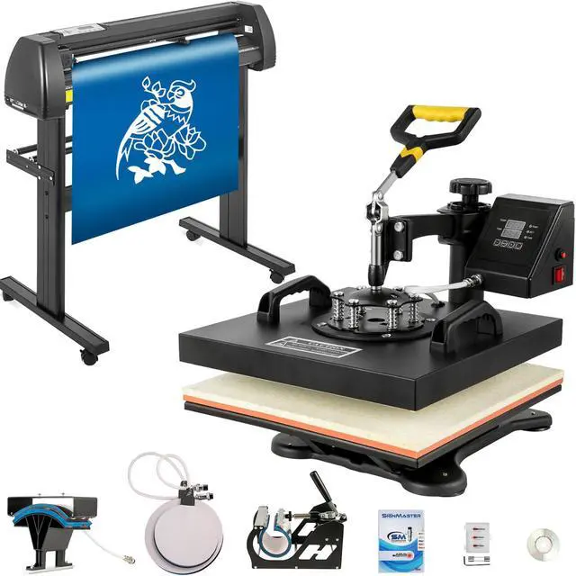Main image of VEVOR 5in1 Heat Press 15"x15" 28" Vinyl Cutter Plotter T-shirt Sticker Print Usb Port