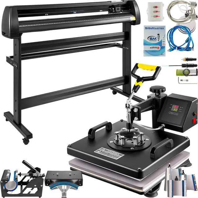 Main image of VEVOR 8 In 1 Heat Press 15"x15" Sublimation Machine + 53" Vinyl Cutter/plotter Cutting