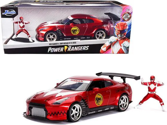 Main image of 2009 Nissan GT-R (R35) Candy Red and Red Ranger Diecast Figurine "Power Rangers" 1/24 Diecast Model Car by Jada