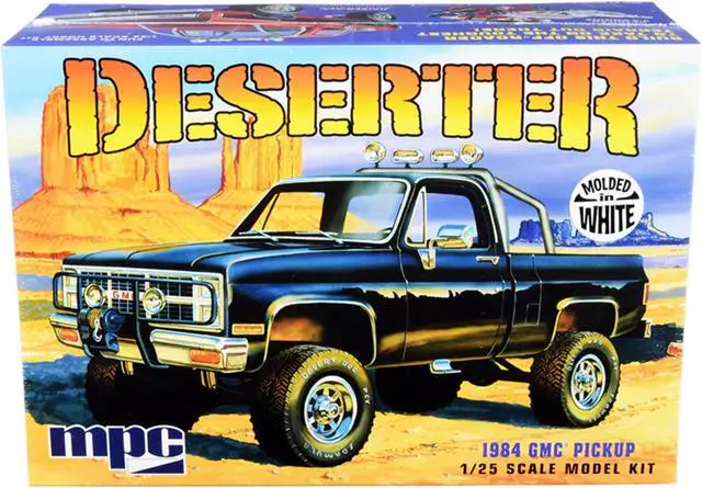 Main image of Skill 2 Model Kit 1984 GMC Pickup Truck (Molded in White) "Deserter" 1/25 Scale Model by MPC