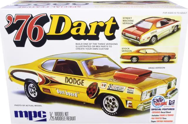 Alt view image 2 of 6 - Skill 2 Model Kit 1976 Dodge Dart Sport with Two Figurines 3 in 1 Kit 1/25 Scale Model by MPC