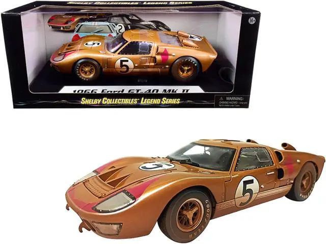 Alt view image 3 of 4 - 1966 Ford GT-40 MK II #5 Gold After Race (Dirty Version) 1/18 Diecast Model Car by Shelby Collectibles