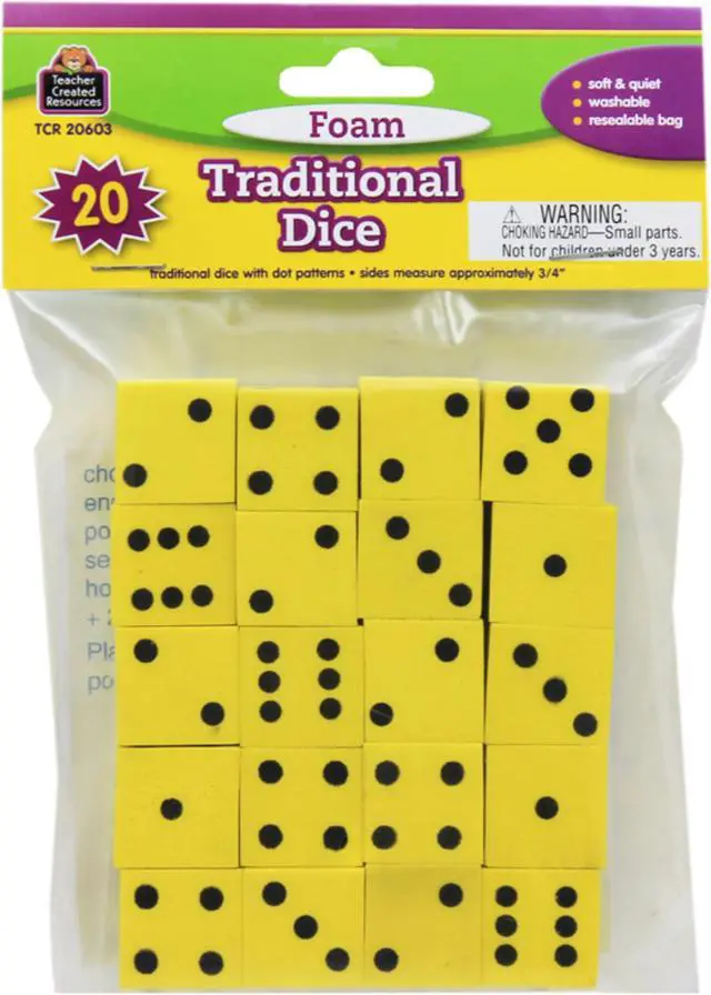 Alt view image 2 of 17 - Teacher Created Resources TCR20603 Foam Traditional Dice