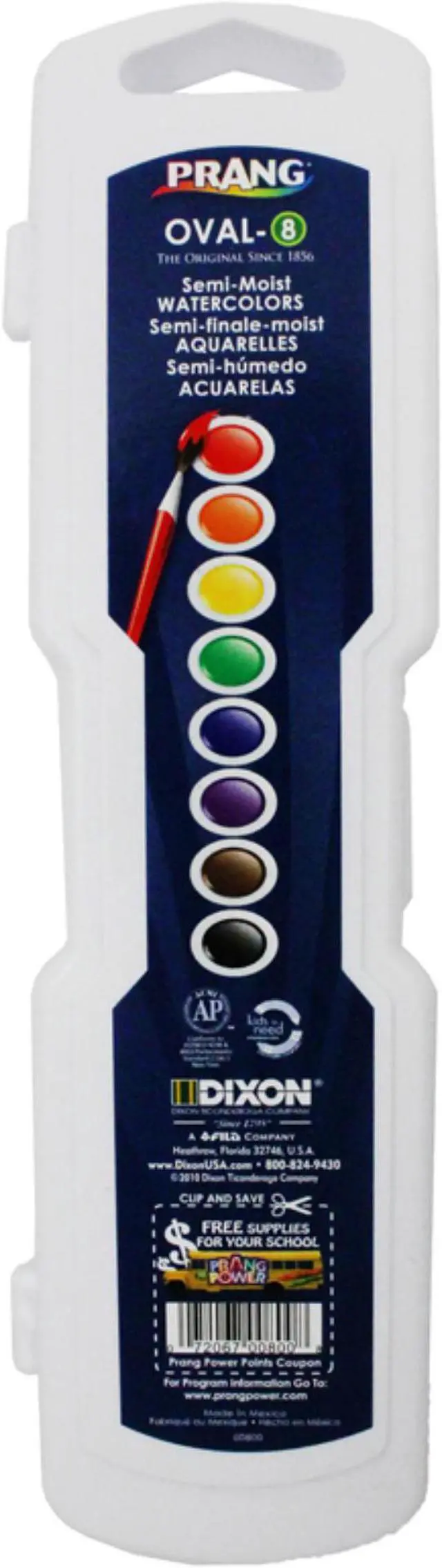 Alt view image 5 of 6 - Dixon Ticonderoga Company DIX00800 Watercolors- w- No. 9 Brush- Refillable- Nontoxic- 8 Colors