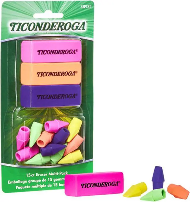 Main image of Eraser Combo Set, Neon, 3 Beveled, 12 Wedge Cap