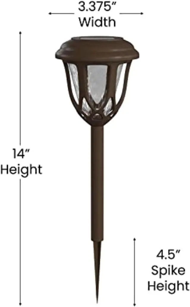 Alt view image 12 of 13 - 8 Pack Brown Tulip Design LED Solar Lights Weather Resistant Outdoor Solar Powered Lights for Pathway, Garden, & Yard