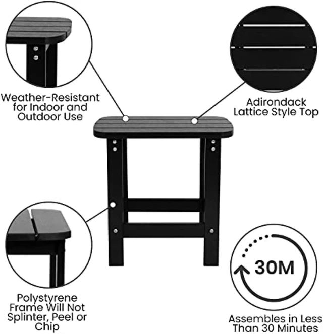 Alt view image 4 of 20 - Set of 2 Winston All-Weather Poly Resin Rocking Chairs with Accent Side Table in Black