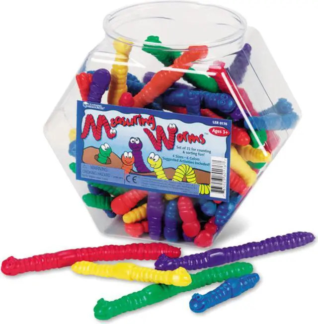Alt view image 5 of 8 - Learning Resources Measuring Worms Math Manipulatives for Grades Pre-K and Up LER0176