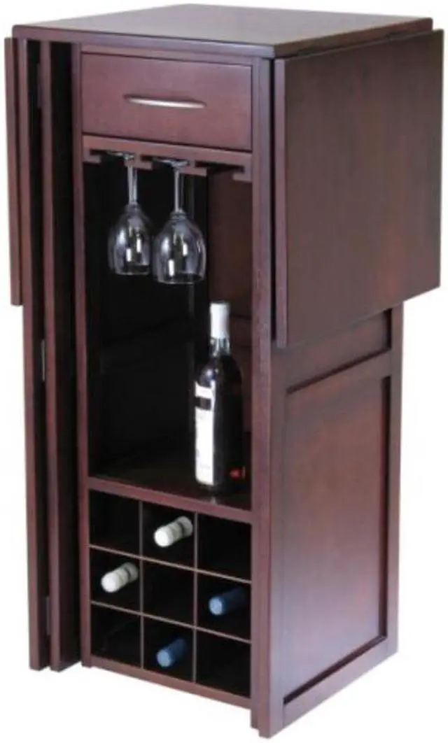 Alt view image 13 of 18 - Walnut Newport Wine Bar Expandable Counter