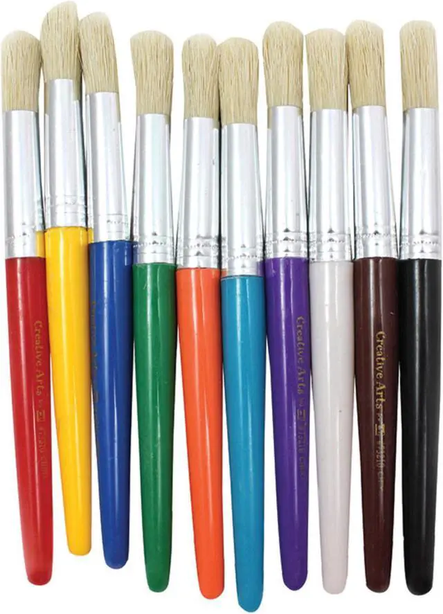 Alt view image 10 of 10 - Chenille Kraft Paint Brushes Natural Bristles Round 7-1/2" Hdle 10/ST Asst. CKC5183