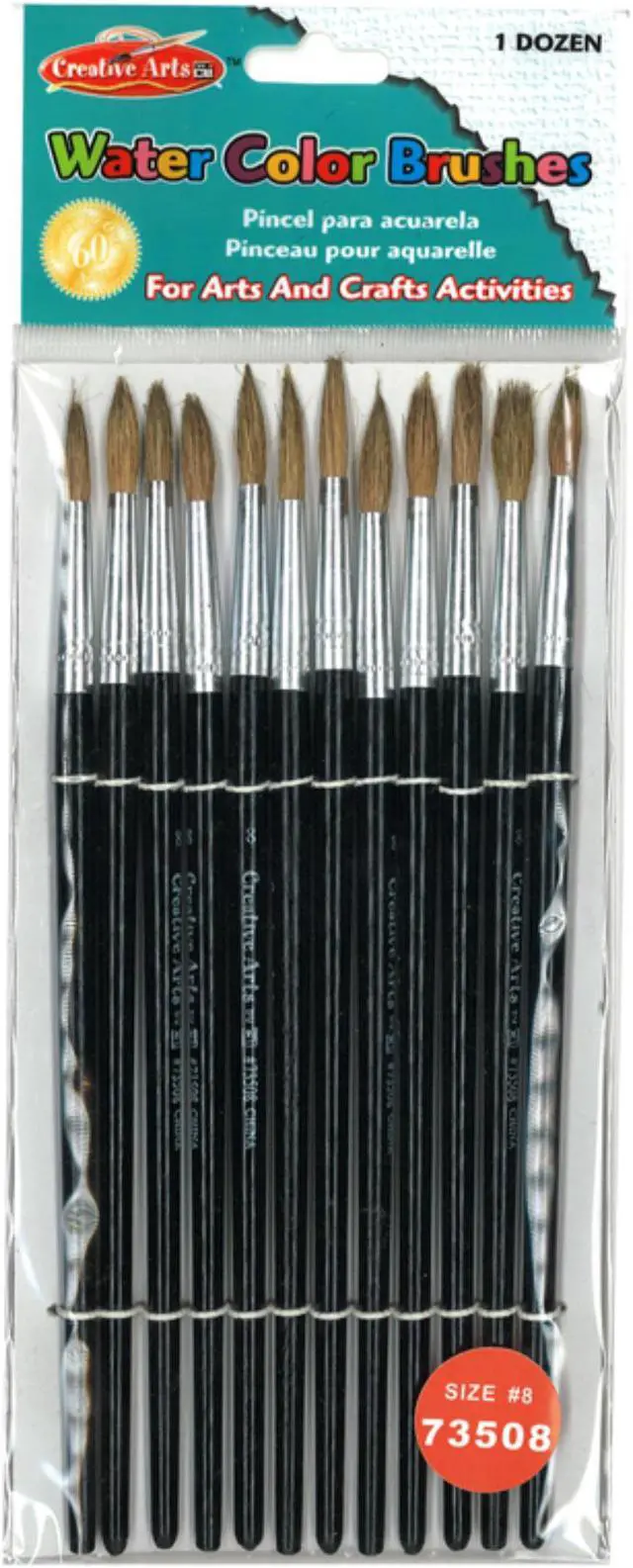 Alt view image 5 of 7 - Charles Leonard Artist Brush Size 8 Camel Hair Round 12/Pack 73508