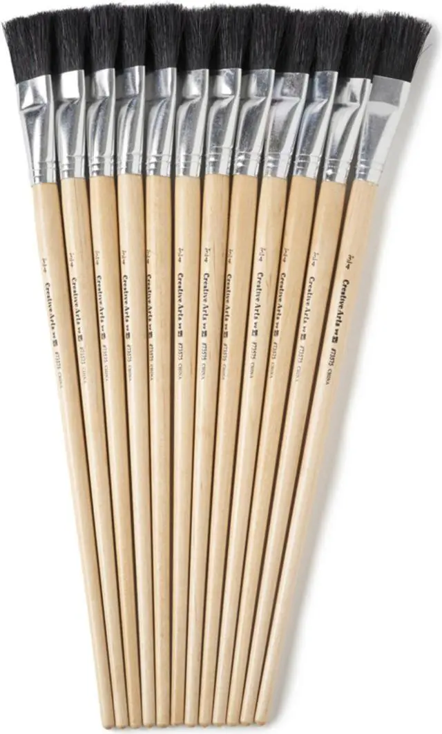 Alt view image 6 of 9 - Charles Leonard 73575 Long Handle Easel Brush- Size 18- Natural Bristle- Flat- 12/Pack