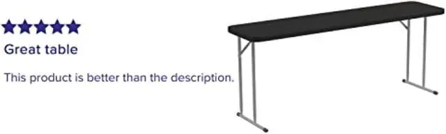 Alt view image 2 of 20 - 70.8 Inch Black Plastic Folding Training Table