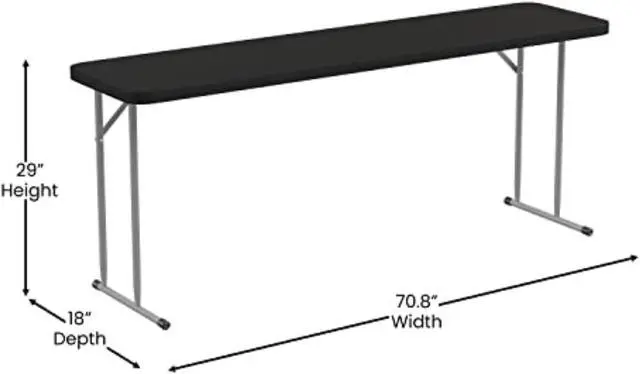 Alt view image 4 of 20 - 70.8 Inch Black Plastic Folding Training Table