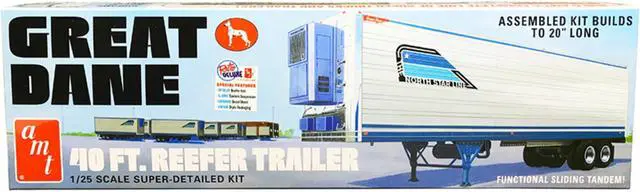 Alt view image 2 of 6 - Skill 3 Model Kit Great Dane 40 Ft. Reefer Refrigerated Trailer 1/25 Scale Model by AMT