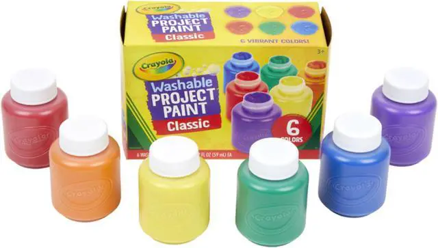 Alt view image 19 of 20 - Crayola Llc Formerly Binney & Smith BIN541204 Washable Kids Paint 6 Jar Set